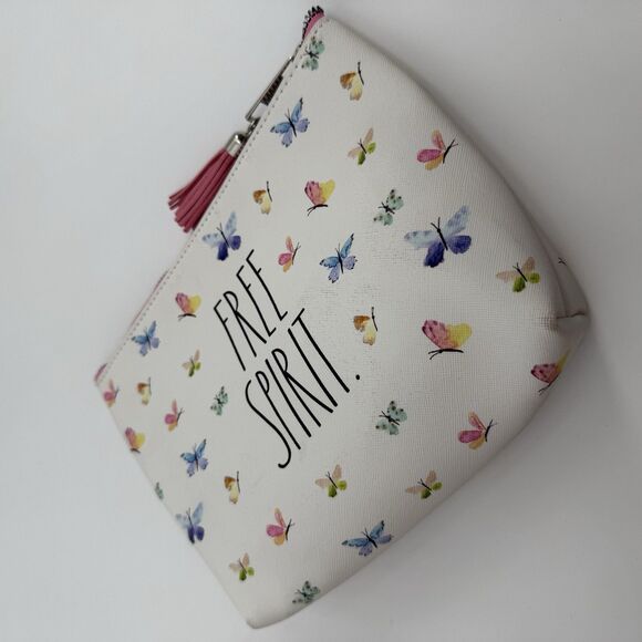 Rae Dunn Free Spirit Butterfly Cosmetic Pouch Travel Bag Tassel - Picture 3 of 7
